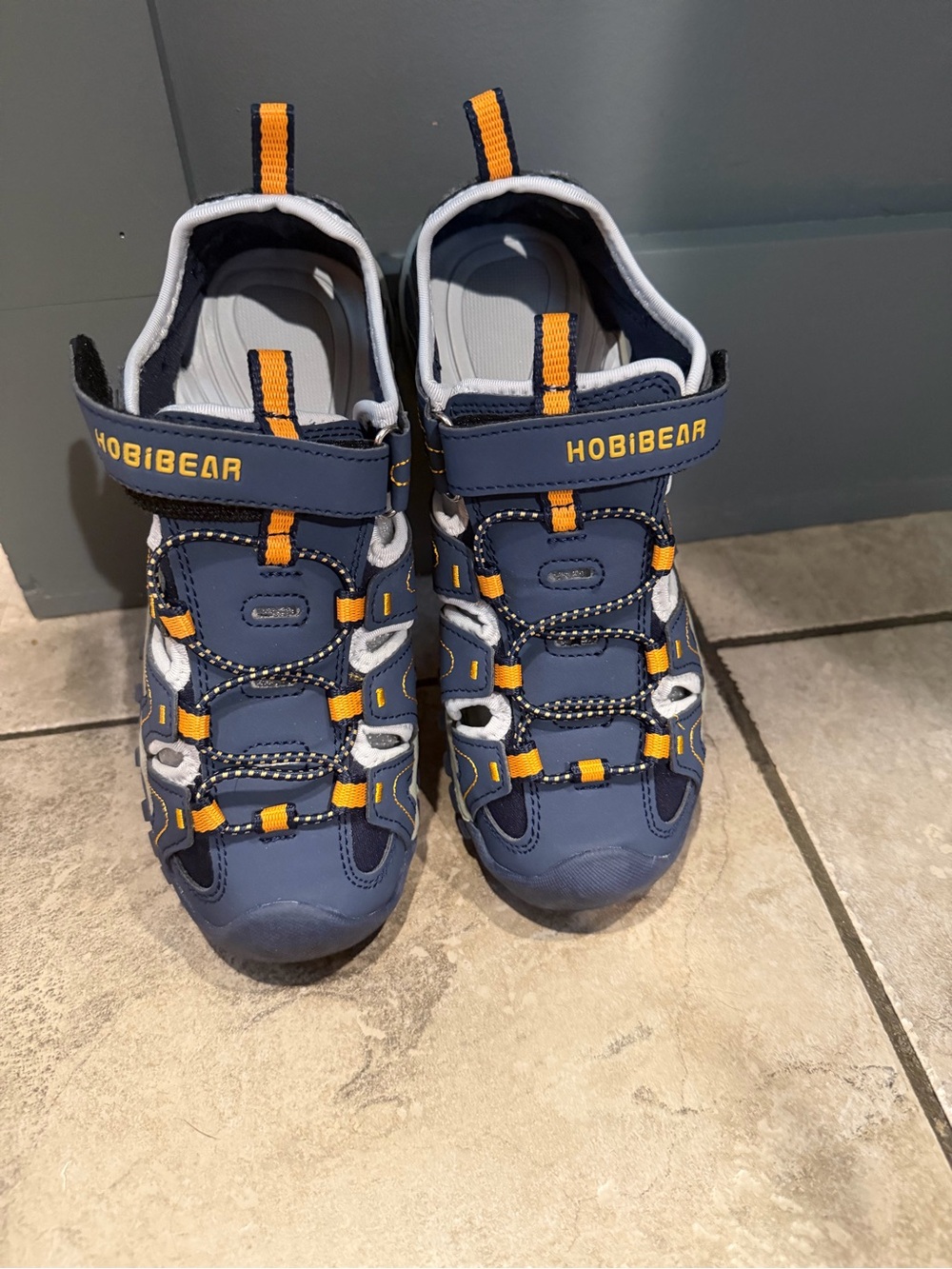 Hobibear Kids Navy and Orange Sandals